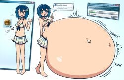 ayumubelly belly big_belly burger clicking cursor digestion digestion_noises female female_focus female_only hyper_belly innie_belly_button microsoft nanami_madobe onomatopoeia os-tan rumbling_stomach sloshing_belly solo solo_female stuffing windows_7