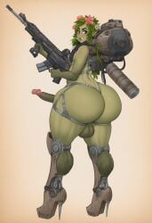 ai_assisted ai_generated armor fantasy femboy girly green_skin greyscaler holding_weapon large_penis large_testicles leaf_hair male male_only orc orc_male plant_humanoid pose solo solo_male thick_thighs weapon wide_hips world_of_lust:_the_spire