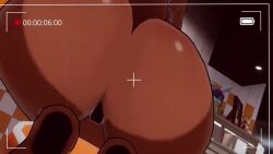 1futa 3d ass_slap big_breasts bikini bouncing_ass brown_body clapping_cheeks five_nights_at_freddy's fnaf freddy_(fnaf) fredina's_nightclub fredina_(cally3d) from_behind furry futanari intersex low-angle_view moaning sitting slapping_butt sloppydragons solo sound tagme tail twerking v_sign video voice_acted vrchat wide_hips