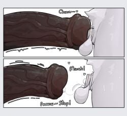 animal_genitalia animal_penis anthro balls big_penis chastity_cage chastity_device duo equine_genitalia equine_penis faceless_anthro faceless_character faceless_male femboy flat_chastity_cage fur genitals grey_background hi_res huge_cock kakhao kissing male male/male mammal penis penis_kissing penis_size_difference simple_background standing thick_penis thick_thighs vein veiny_penis white_background white_body white_fur
