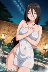 1girls ae8ty6 ai_generated anime_style arm_between_breasts arm_support barely_clothed bathhouse bathing bent_over big_breasts blush boruto:_naruto_next_generations breasts brown_hair byakugan cleavage completely_nude completely_nude_female female female_only front_view functionally_nude glowing hair_between_eyes hot_spring huge_breasts hyuuga_hanabi in_water large_breasts light-skinned_female light_skin looking_at_viewer naked_towel naruto naruto_(series) nude nude_female onsen partially_submerged sagging_breasts solo solo_focus standing towel towel_only url voluptuous voluptuous_female water watermark web_address wet wet_body wet_hair wet_skin