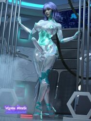 1futa 3d 3d_model android balls breasts elyria_steele futa_only futanari large_breasts light-skinned_futanari light_skin penis sci-fi testicles