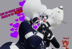 2020s 2025 2girls 3d 3d_(artwork) big_breasts big_thighs bimbo bimbo_lips breasts cally3d cum cum_in_mouth fazclaire's_nightclub female female_focus five_nights_at_freddy's fnaf fnia girls_only hi_res highres kein_wal large_breasts marionette_(fnaf) tagme text thick_thighs thighs wet