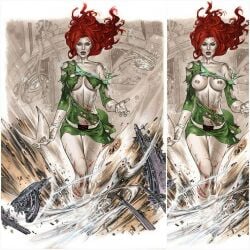 jean_grey marvel_girl red_hair topless x-men