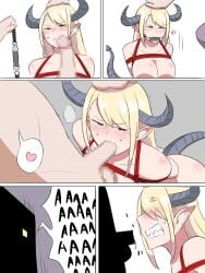 1girls angry big_breasts biting biting_penis blonde_hair blowjob blush blushing bondage breasts cannibalism castration censored censored_penis censored_testicles demon demon_girl demon_horns demon_tail eating_penis eyebrows_visible_through_hair eyes_visible_through_hair fellatio female gag genital_mutilation guro horn horns imbsengirl male mosaic_censoring mouth_gag oral penectomy penis penis_bite penis_biting penis_stump pointy_ears screaming severed_penis shibari tail