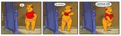 1girls anthro bear chubby disney fat female genderswap_(mtf) giggling pink_underwear pooh_bear public_domain red_shirt rule_63 smile ursid winnie_the_pooh_(franchise) yellow_fur