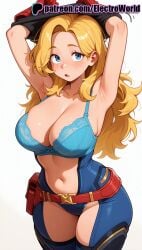 1girls 2025 ai ai_assisted ai_generated anime anime_girl anime_style armpits arms_up artist_name bag big_breasts big_breasts big_breasts big_chest blonde_hair blue_bra blue_eyes blue_shorts blush bra breast breasts breasts breasts bust busty captain_marvel chest cleavage collarbone denim electroworld female gradient gradient_background hi_res high_quality high_resolution highres large_breasts long_hair looking_at_viewer marvel marvel_comics navel open_mouth patreon patreon_username solo stable_diffusion underwear undressing watermark