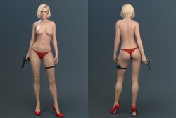 1girls ass big_breasts blonde_hair breasts cleavage female female_only heels milf nina_williams tekken tekken_8 zeneox