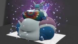 anthro_only bbw big_breasts breasts eeveelution female female_focus female_only furry glaceon huge_breasts kingofthekabuto morbidly_obese morbidly_obese_anthro nintendo overweight pokémon_(species) pokemon queenofthekabuto solo_female tagme thick_thighs wide_hips