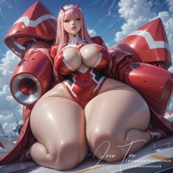 ai_generated ass big_ass big_boobs big_breasts big_butt blue_eyes boobs breasts butt cleavage curvy curvy_body curvy_female curvy_figure darling_in_the_franxx female female_focus female_only hi_res high_resolution highres horns inner_sideboob kneeling legs light-skinned_female light_skin long_hair looking_at_viewer mechanical oppai outdoors pale_skin pink_hair plump_lips red_suit reverieartwork round_breasts slim_waist solo solo_female solo_focus stable_diffusion straight_hair thick_thighs thighs thin_waist wide_hips zero_two_(darling_in_the_franxx)