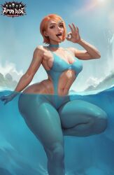 1girls aged_up ai_generated aiporndude ass bangs ben_10 blue_eyes blue_one-piece_swimsuit blue_swimsuit breasts cameltoe cartoon_network choker collarbone curvaceous curves curvy curvy_ass curvy_body curvy_female curvy_figure curvy_hips curvy_thighs drool drool_string drooling drooling_tongue earrings female gwen_tennyson huge_ass huge_butt huge_thighs jewelry large_ass large_butt large_thighs leotard looking_at_viewer looking_pleasured medium_breasts motion_blur navel navel_cutout nipple_bulge one-piece_swimsuit one_leg_up open_mouth oral_invitation orange_hair outdoors outside partially_submerged partially_underwater_shot plump plump_ass plump_breasts plump_butt plump_labia plump_lips plump_thighs pose saliva saliva_drip saliva_on_tongue saliva_string saliva_trail salivating shiny shiny_clothes shiny_hair shiny_skin short_hair skin_tight skindentation solo solo_female solo_focus swimsuit teeth thick thick_ass thick_butt thick_legs thick_lips thick_thighs thighs_together tongue tongue_out underwater water wet wet_body wet_skin wide_hips