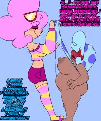 2girls ass battle_for_dream_island begging_to_stop breasts bubble_(bfdi) bullying chubby embarrassed embarrassed_nude_female female flower_(bfdi) humanized interracial multiple_girls name_calling nonconsensual object_shows pain panties picknpull sadism tagme wedgie