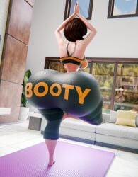 1girls 3d ass big_ass brown_hair disney female helen_parr huge_ass massive_ass mature_female milf mother pixar renö solo the_incredibles