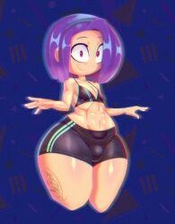 artist_request big_ass big_butt bonnie_(fnafhs) femboy fnafhs fnafhs_z3ro red_eyes shorts trap violet_hair