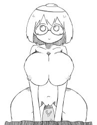 1futa 1girls areolae big_breasts big_penis breasts cowgirl_position egg egg_on_head erection female female_focus female_on_futa front_view futa_on_female futanari glasses human implied_futanari kiwikitti large_breasts majime_yamashita megane monochrome nude oral penis riding sex shijima_tsukishima shimeji_simulation sketch skirt solo_focus