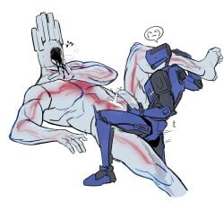 <3 2022 2boys anal anal_penetration anal_sex blue_body bodily_fluids cum cum_on_self duo erection faceless_character faceless_male gay genital_fluids genitals grey_body grey_penis heart highres humanoid humanoid_on_humanoid humanoid_penetrated humanoid_penetrating humanoid_penetrating_humanoid larger_male lying machine male male/male male_only male_penetrated male_penetrating male_penetrating_male metallic_body minos_prime_(ultrakill) motion_lines new_blood_interactive non-human non-human_only on_back penetration penile penile_penetration penis penis_grab penis_in_ass prime_soul robot robot_humanoid sex simple_background size_difference small_dom_big_sub smaller_male ultrakill v1_(ultrakill) vesicult white_background yaoi