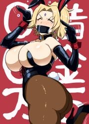 1girls armwear ass big_ass big_breasts big_butt black_heels blonde_female blonde_hair blush boruto:_naruto_next_generations bubble_ass bubble_butt bunny_ears bunny_girl bunny_tail bunnysuit bursting_breasts busty child_bearing_hips choker cleavage collar cuffs curvaceous curvy curvy_figure cute dat_ass elbow_gloves fake_animal_ears feet_up female female_focus female_only forehead_jewel forehead_mark gag gagged gloves hairband headband heels high_heels hourglass_figure large_ass large_breasts latex_gloves leg_lift leg_up legwear light-skinned_female light_skin mature mature_female mouth_gag naruto naruto_(classic) naruto_(series) naruto_shippuden nose_blush open_mouth pale-skinned_female pale_skin pantyhose pinup playboy_bunny ponytail pose posing rebake-1453 short_ponytail shounen_jump sideboob smile smiling solo solo_female solo_focus standing standing_on_one_leg stiletto_heels tape tape_gag taped_mouth tear tearing_up thick_thighs thighs tied_hair tight_clothing tight_fit tsunade voluptuous wide_hips