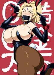 1girls armwear ass big_ass big_breasts big_butt black_heels blonde_hair blush boruto:_naruto_next_generations breast_tattoo bubble_ass bubble_butt bunny_ears bunny_girl bunny_tail bunnysuit bursting_breasts busty child_bearing_hips choker cleavage collar cuffs curvaceous curvy curvy_figure cute dat_ass elbow_gloves fake_animal_ears feet_up female female_focus female_only forehead_jewel forehead_mark gag gagged gloves hairband headband heels high_heels hourglass_figure large_ass large_breasts latex_gloves leg_lift leg_up legwear light-skinned_female light_skin mature mature_female mouth_gag naruto naruto_(classic) naruto_(series) naruto_shippuden nose_blush open_mouth pale-skinned_female pale_skin pantyhose pinup playboy_bunny ponytail pose posing rebake-1453 short_ponytail shounen_jump sideboob smile smiling solo solo_female solo_focus standing standing_on_one_leg stiletto_heels tape tape_gag taped_mouth tattoo tear tearing_up thick_thighs thighs tied_hair tight_clothing tight_fit tsunade voluptuous wide_hips