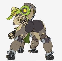 1girls 2d big_ass big_breasts blizzard_entertainment centauress dat_ass female huge_breasts inviting_to_sex methados orisa overwatch presenting_ass robot robot_girl