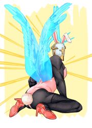 ass bunny_suit bunny_tail bunnysuit faceless_male gabriel_(ultrakill) heels male_only muscular_thighs playboy_bunny stiletto_heels ultrakill wings