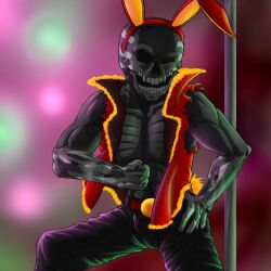 black_skin bunny_boy bunnysuit elrichmc male male_only minecraft skeleton wither_skeleton