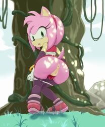 amy_rose amy_rose_(boom) big_ass clothing looking_at_viewer panties sake sake_(pixiv) sonic_(series) sonic_boom surprised