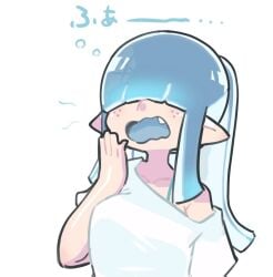 big_breasts breasts female hair_covering_eyes hair_over_eyes splatoon tagme whichdoll