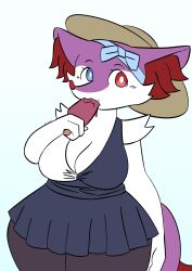 anthro big_breasts braixen breasts cleavage clothed clothing female fur furry furry_only nintendo pokémon_(species) pokemon pokemon_(species) solo thick_thighs toonarscontent