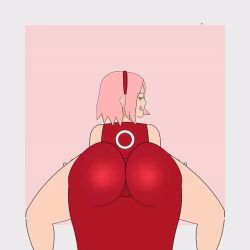 1girls 3rd_party_edit animated ass_focus ass_jiggle ass_shake big_ass bottom_heavy cdeko dat_ass dress_inside_ass female female_only from_behind looking_at_viewer looking_back naruto naruto_shippuden sakura_haruno smug smug_grin smug_smile solo thick_thighs thin_waist twerk twerking