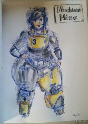 1girls 2020 bbw black_hair curvaceous curvy fat_woman female female_focus fortnite fortnite:_battle_royale fortnite:_save_the_world machinist_mina overlordzeon short_hair sketch solo solo_female solo_focus thick_hips thick_thighs thighs voluptuous zeon_(pixiv722928)