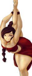 acrobatic armpits asian_female ass ass_in_dress avatar_the_last_airbender bandeau barefoot belly big_ass big_butt big_thighs bottom_heavy braid braided_ponytail brown_eyes brown_hair clothing collar collarbone female female_focus female_only flexible huge_thighs long_legs looking_at_viewer lyn_nyl muscular_arms muscular_female muscular_legs muscular_thighs nickelodeon no_panties one_leg_up pelvic_curtain sarong small_breasts smug smug_expression smug_eyes smug_face smug_smile splits straight_hair suggestive_look thick_thighs thighs tomboy ty_lee vertical_splits wristband yoga yoga_pose