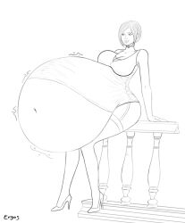 1girls ada_wong asian asian_female belly big_belly big_breasts breasts cleavage ergos female high_heels huge_belly large_breasts resident_evil same_size_vore vore