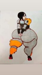 ass bubble_butt clothed clothing fortnite fortnite:_save_the_world hands_behind_back huge_ass huge_butt looking_at_viewer looking_back looking_back_at_viewer machinist_mina massive_ass massive_butt tagme