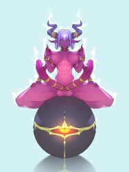 1futa areolae balls big_breasts breasts cock_ring demon diphallia diphallism erection futa_only futanari glowing_eyes horns huge_cock humanoid humanoid_penis large_breasts long_penis multi_arm multi_limb multi_penis multi_tail nipples nude orb penis purple_skin sitting solo symmetry tailbox