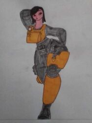 big_hips big_thighs clothed clothed_female clothing cute_face cute_girl fortnite fortnite:_save_the_world looking_at_self machinist_mina pose posing suprised suprised_look tagme thick_thighs touching_self