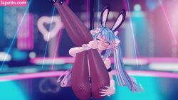 3d bunny_girl fishnet_legwear legs_up silvervale silvervale_(artist) twintails virtual_youtuber vshojo