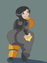 ass ass_smack butt_smack clothed clothed_female clothing fortnite fortnite:_save_the_world huge_ass huge_butt looking_at_viewer looking_back_at_viewer machinist_mina tagme