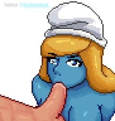 blonde_hair blue_body blue_eyes smurf smurfette the_smurfs thekaosdark