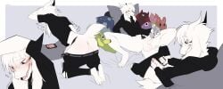 2022 absurd_res anthro anus asriel_dreemurr ass balls bottomwear bovid caprine clothing erection fur genitals goat grey_background hi_res horn male male_only mammal masturbation myoukky pants phone sex_toy shirt simple_background topwear undertale undertale_(series) video_games white_body white_fur