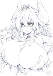 1girls big_breasts braided_hair breasts collar epsellis female female_only horns huge_breasts tagme tie