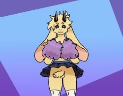 animated anthro bovid caprine cheerleader foreskin genitals girly goat humanoid lace_(lacethecutegoat) male mammal penis psychobun solo solo_male upskirt