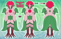 big_breasts breedingtoxic female hidden_artist_account nude plant_girl reference_sheet