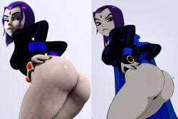 1girls 3d ass big big_ass bubble_ass bubble_butt cloak clothing dat_ass dc dc_comics goth hand_on_ass hand_on_hip leotard looking_back marianart outerwear porongoneitor rachel_roth raven_(dc) shadman tagme teen_titans thick_ass thick_thighs