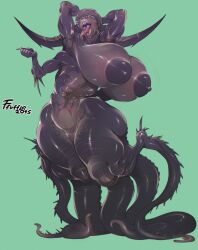 1girls 2015 4_arms alien alien_girl alien_only anthropomorphization big_breasts breasts evolve female ffuffle monster_girl nipples pussy solo thick_thighs tongue tongue_out wraith_(evolve)