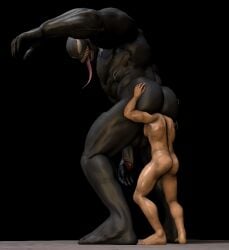 2boys 3d alien ass balls big_ass dick face_down_ass_up facesitting fangs gay human humanoid junatah long_tongue looking_at_another looking_back looking_down male male/male male_only marvel marvel_comics muscular muscular_male nude penetration rimming sex size_difference smooth_skin symbiote tongue tongue_out venom venom_(marvel)