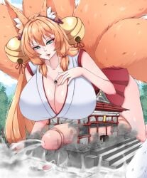 1futa 2girls animal_ears balls bells bent_over big_balls big_breasts blue_eyes blush breasts building building_penetration building_sex cleavage clothed clothing cum cum_flood cum_on_body cumming cysh debris destruction ejaculation erection falling_debris falling_rocks fat_cock female futa_focus futa_giantess futa_on_female futanari giant_futanari giantess gigantic_penis group huge_balls huge_breasts huge_cock humanoid humanoid_penis inner_ear_fluff kemonomimi kitsune large_breasts light-skinned_futanari light_skin looking_down macro_futa micro micro_female micro_in_cleavage micro_on_macro mostly_clothed open_mouth orange_hair penis person_between_breasts shiny_skin short_dress shrine shrine_maiden solo_focus vkelis