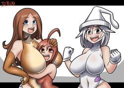 2016 3girls big_breasts breasts brenda_(sausage_party) douche_(sausage_party) dr.bug female female_only frank_(sausage_party) genderswap gigantic_breasts gijinka huge_breasts humanized rule_63 sausage_party sony_pictures_animation tagme