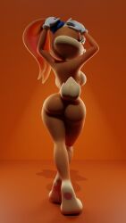 1girls 3d 3d_(artwork) absurd_res anthro anthro_only ass blender_(software) breasts digital_media_(artwork) female female_only hare hi_res hyde360 lagomorph leporid lola_bunny looney_tunes mammal nude rabbit rear_view side_boob solo space_jam space_jam:_a_new_legacy warner_brothers