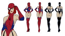 1girls adapted_costume ass big_ass cleavage female female_only hentainador light-skinned_female light_skin marvel marvel_comics sideboob smooth_skin spider-man spider-man_(series) thick_thighs wide_hips