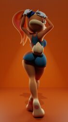 3d absurd_res anthro anthro_only ass bottomwear clothing female hare hi_res hyde360 lagomorph leporid lola_bunny looney_tunes mammal rabbit rear_view shorts solo space_jam space_jam:_a_new_legacy sportswear warner_brothers